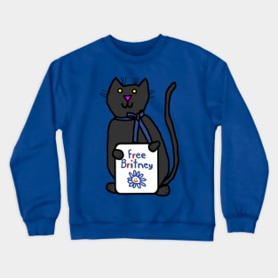 Cute Cat with Free Britney Sign Crewneck Sweatshirt